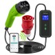 Qoltec Mobile EV Car Charger Adjustable 2in1 Type2 | 7kW | 230V | CEE 3 PIN | Wi-fi| LCD | Portable | Wallbox | 5m