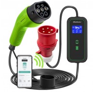 Qoltec Mobile EV Car Charger Adjustable 2in1 Type2 | 7kW | 230V | CEE 3 PIN | Wi-fi| LCD | Portable | Wallbox | 5m