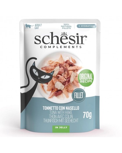 SCHESIR Tuna with hake in jelly - wet cat food - 70g
