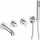 Concealed bath mixer with shower set