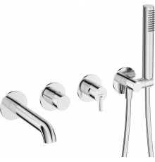 Concealed bath mixer with shower set