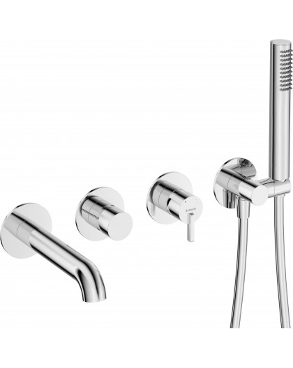 Concealed bath mixer with shower set