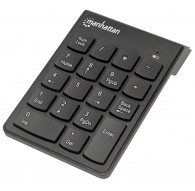Manhattan Numeric Keypad, Wireless (2.4GHz), USB-A Micro Receiver, 18 Full Size Keys, Black, Membrane Key Switches, Auto Power M