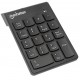 Manhattan Numeric Keypad, Wireless (2.4GHz), USB-A Micro Receiver, 18 Full Size Keys, Black, Membrane Key Switches, Auto Power M