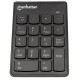 Manhattan Numeric Keypad, Wireless (2.4GHz), USB-A Micro Receiver, 18 Full Size Keys, Black, Membrane Key Switches, Auto Power M