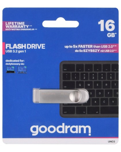 Goodram USB UNO3-0160S0R11 USB flash drive 16 GB USB Type-A 3.2 Gen 1 (3.1 Gen 1) Silver