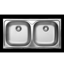 2-bowl steel sink