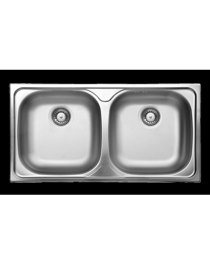 2-bowl steel sink