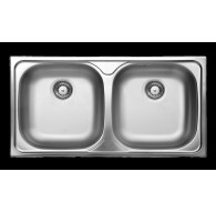 2-bowl steel sink
