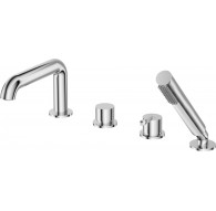 4-hole bath mixer with shower set