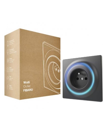 Fibaro Walli smart electrical socket FGWOE-011-8 Wallli Outlet Anthracite