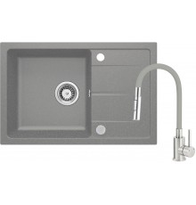Granite sink with flexible spout faucet