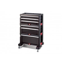 Keter Tool Rack on wheels 6 drawers Black