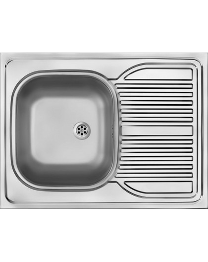 1-bowl steel sink with drainer - overlay
