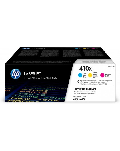 HP 410X 3-pack High Yield Cyan/Magenta/Yellow Original LaserJet Toner Cartridges