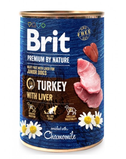 BRIT Premium by nature Junior Turkey with Liver - wet dog food - 400g
