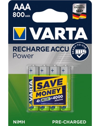 VARTA HR03 AAA Recharge Accu Power 800 mAh 56703 Rechargeable batteries 4 pc(s) Green