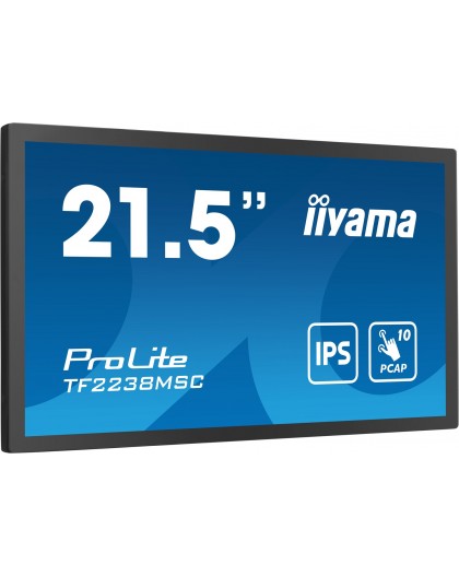 iiyama 21.5” 10pt Optical Bonded PCAP Open Frame Touch monitor with IPS panel technology, edge-to-edge glass design, anti-finger