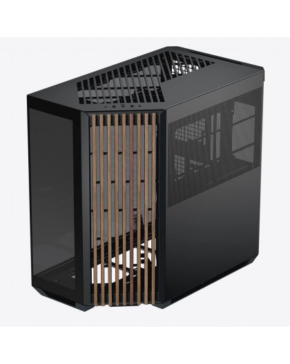 APNX V1-W-BK-v1 Midi Tower Black, Wood