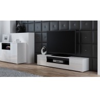 Cama TV stand VIVA 180 white/white gloss + black
