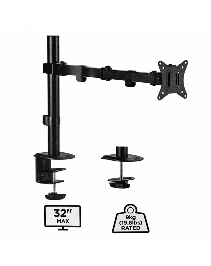 Gembird MA-D1-01 monitor mount / stand 81.3 cm (32") Black Desk