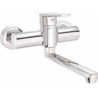 Wall-mounted washbasin mixer