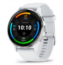 Garmin Venu 3 3.56 cm (1.4") AMOLED 45 mm Digital 454 x 454 pixels Touchscreen Silver, White Wi-Fi GPS (satellite)