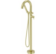 Freestanding bath faucet with shower set