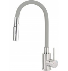 Kitchen faucet with bent spout - 2 types of spray