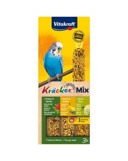 VITAKRAFT Kräcker Mix Banana, kiwi, pepper - treats for budgerigar - 3 pcs.