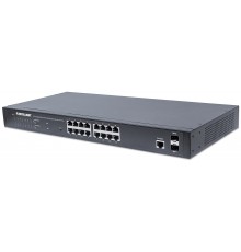 Intellinet 16-Port Gigabit Ethernet PoE+ Web-Managed Switch with 2 SFP Ports, IEEE 802.3at/af Power over Ethernet (PoE+/PoE) Com