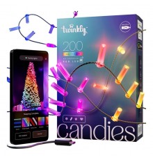 Twinkly Candies LED Christmas tree lights TWKC200RGB-G Candle shape