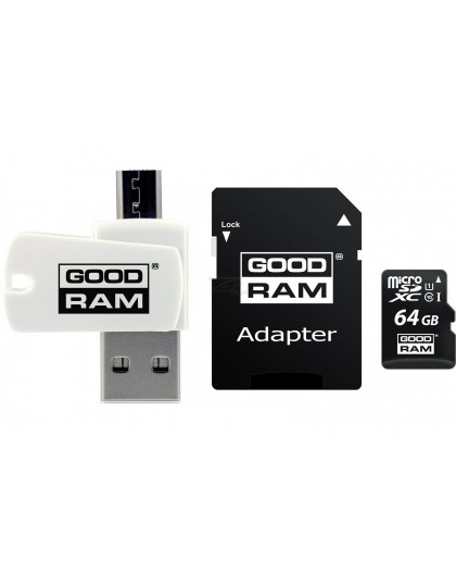 Goodram All in one M1A4-0640R12 memory card 64 GB MicroSDXC Class 10 UHS-I + The card reader