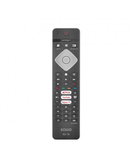 Savio universal remote control/replacement for Philips TV, SMART TV, RC-16