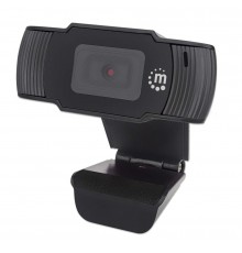 Manhattan USB Webcam, Two Megapixels (Clearance Pricing), 1080p Full HD, USB-A, Integrated Microphone, Adjustable Clip Base, 30 