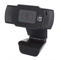 Manhattan USB Webcam, Two Megapixels (Clearance Pricing), 1080p Full HD, USB-A, Integrated Microphone, Adjustable Clip Base, 30 