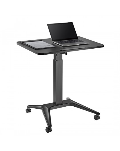 Maclean MC-453 B Mobile Laptop Desk with Pneumatic Height Adjustment, Laptop Table with Wheels, 80 x 52 cm, Max. 8 kg, Height Ad