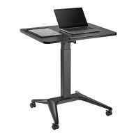 Maclean MC-453 B Mobile Laptop Desk with Pneumatic Height Adjustment, Laptop Table with Wheels, 80 x 52 cm, Max. 8 kg, Height Ad