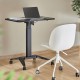 Maclean MC-453 B Mobile Laptop Desk with Pneumatic Height Adjustment, Laptop Table with Wheels, 80 x 52 cm, Max. 8 kg, Height Ad