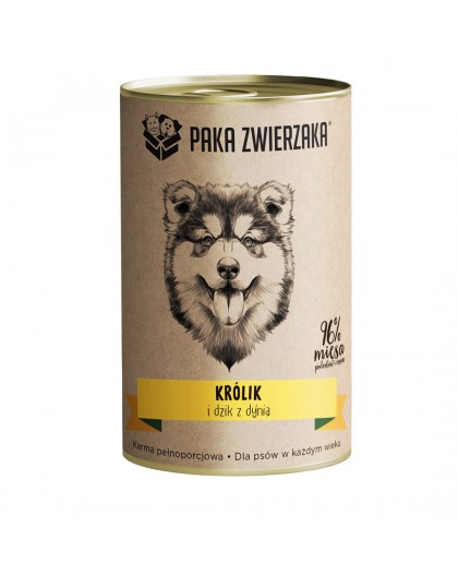 PAKA ZWIERZAKA Rabbit and boar with pumpkin - wet dog food - 400g