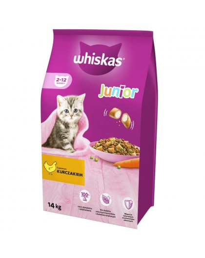 WHISKAS Junior with chicken - dry cat food - 14kg