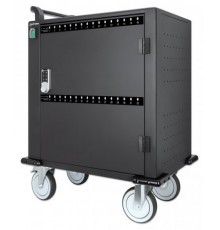 Manhattan iPad to 13", MacBook Air to 13" & Chromebook to 14" 32-bay Charging Trolley/Cart via USB-C, Also other tablets/smartph