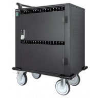 Manhattan iPad to 13", MacBook Air to 13" & Chromebook to 14" 32-bay Charging Trolley/Cart via USB-C, Also other tablets/smartph