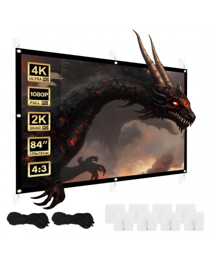 Maclean projection screen, 84", 175x131cm, 25mm 4:3 border, tension hooks, MC-166