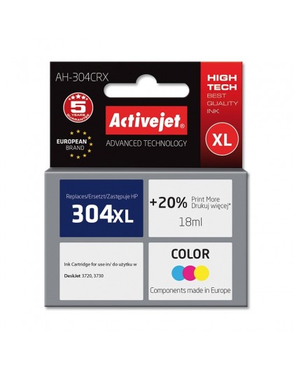 Activejet AH-304CRX Ink (replacement for HP 304XL N9K07AE Premium 18 ml 400 pages, color)