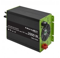 Qoltec Monolith 3-in-1 Solar Inverter with AC Charging | MPPT | UPS | ATS | 1000W | 2000W | 12V to 230V | Pure Sine