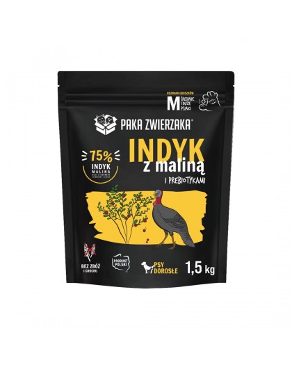 PAKA ZWIERZAKA Turkey with raspberry M - dry dog food - 1,5kg