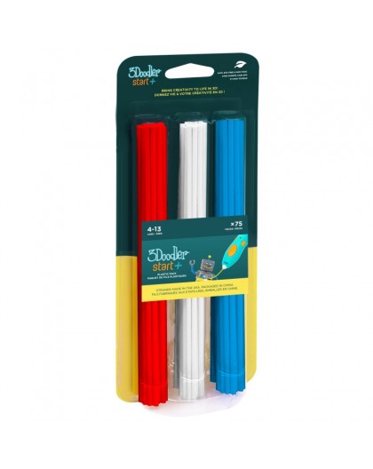 3Doodler Start 3DS-ECO-MIX1-75 3D printing material Compostable plastic Blue, Red, White 1 g