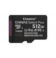 Kingston Technology 512GB microSDXC Canvas Select Plus Gen3 150MB/s A1 Card + Adapter
