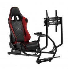 NanoRS RS160 Gaming Chair Racing Simulator Stand 3 in 1 PC Console Gamers Synthetic Leather Cover Steering Wheel Stand TV Bracke